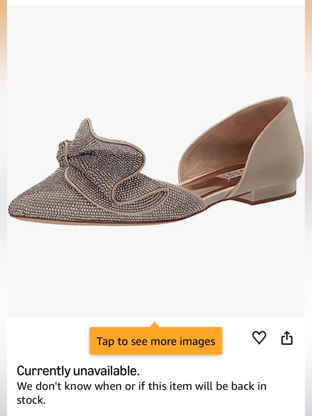 Badgley Mischka Nude Crystal-Embellished D'Orsay Flat
